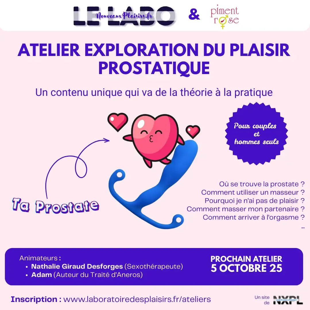 Prochain atelier plaisir prostatique le 5 Octobre 2025
