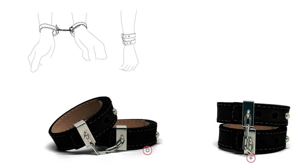 Détails des menottes Crave Cuff portées