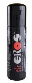 Bouteille de lubrifiant Eros Anal Silicone Glide noire de 100 ml