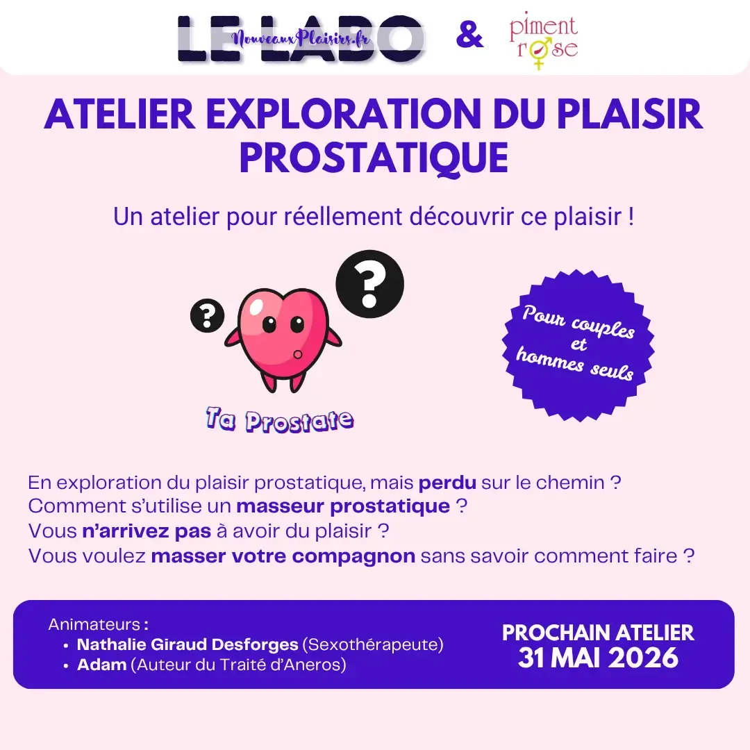 Atelier plaisir prostatique du 31 mai 2026