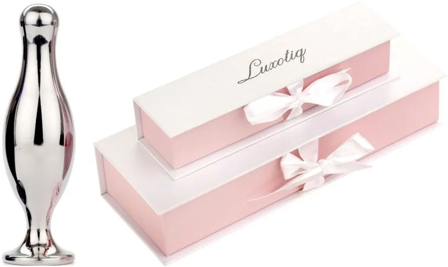 Plug anal en aluminium poli Luxotiq, forme de goutte