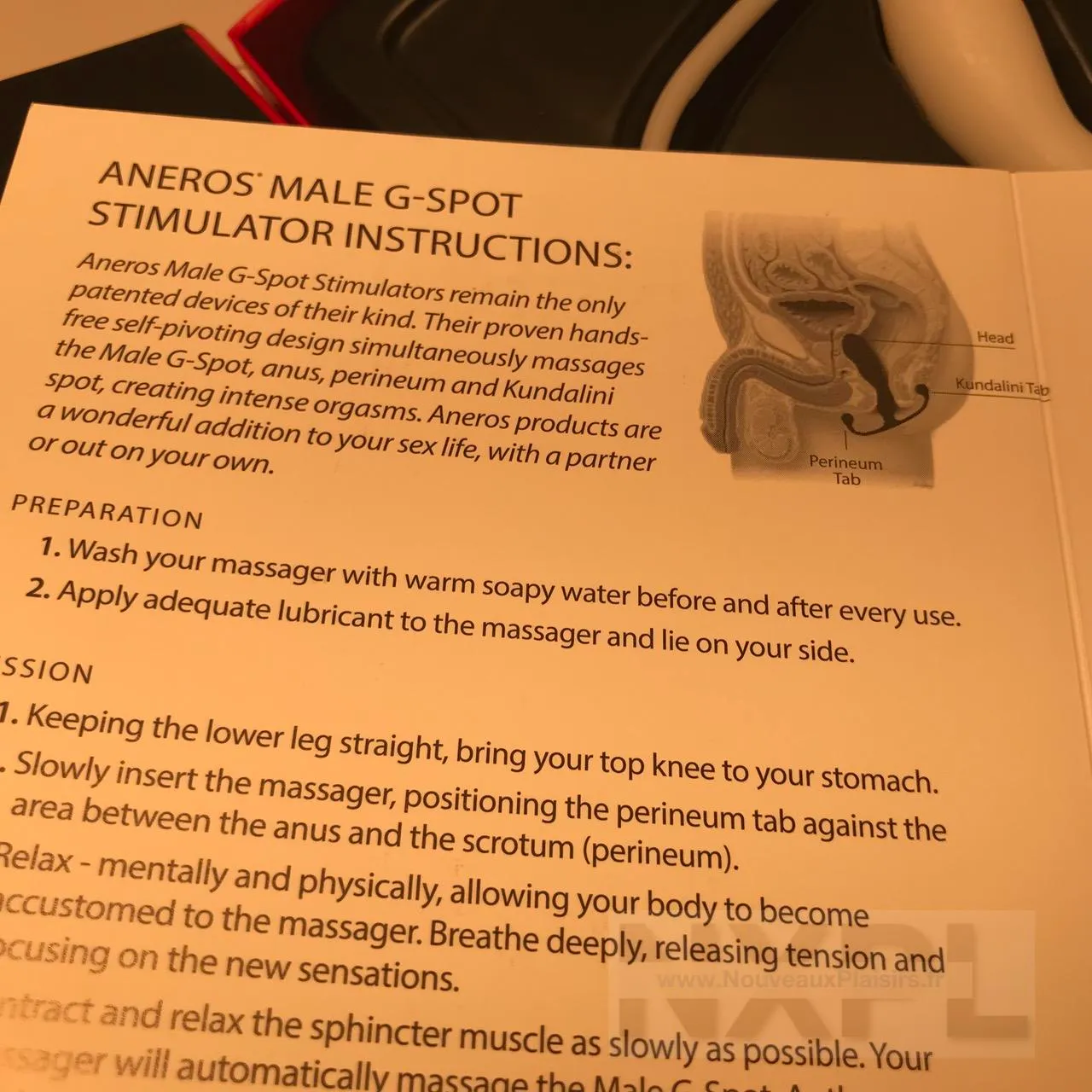 Détail du design ergonomique de l'Aneros Helix Trident