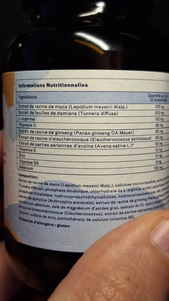La composition du complément Vitae de Biocalma