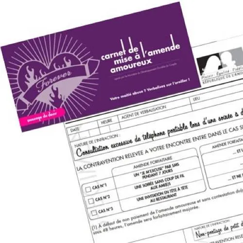 Présentation du Carnet de mise à l'amende amoureux