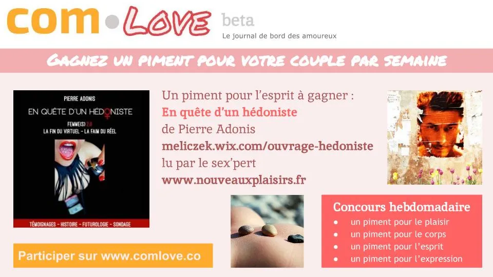 Concours pour gagner 'En quête d'un Hédoniste' avec ComLove