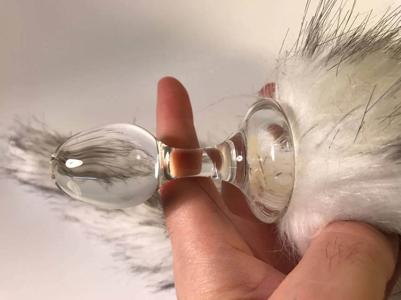 Vue d'ensemble du plug anal Crystal Minx avec queue de Husky