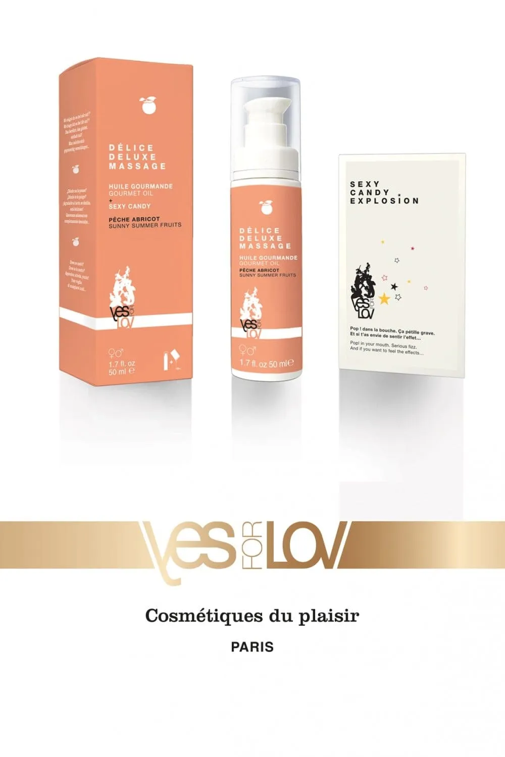 Test de l'huile Délice Deluxe massage pêche abricot de YesforLov