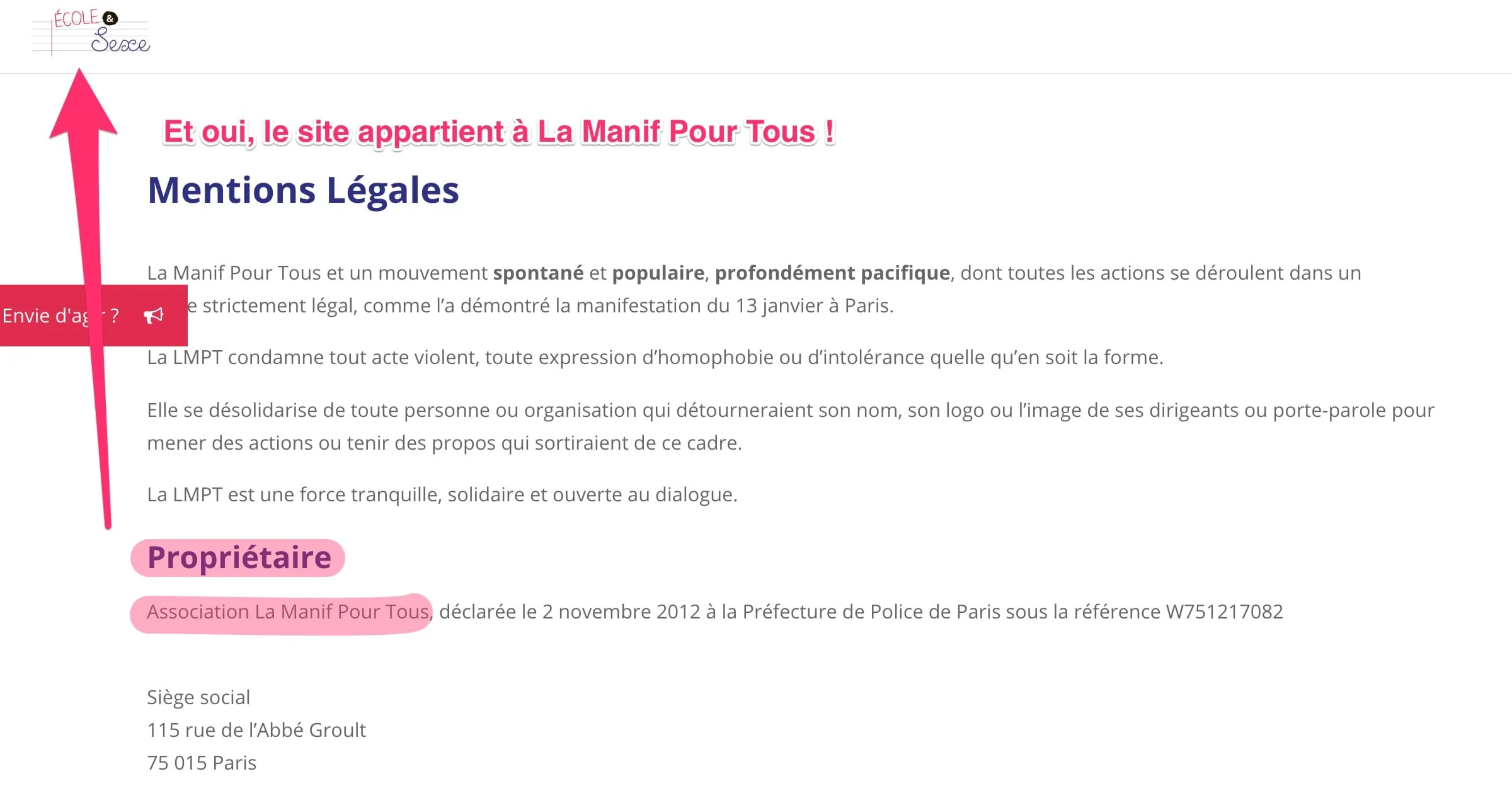 L’exemple intéressant du site EcoleEtSexe.fr et de la Manif Pour Tous