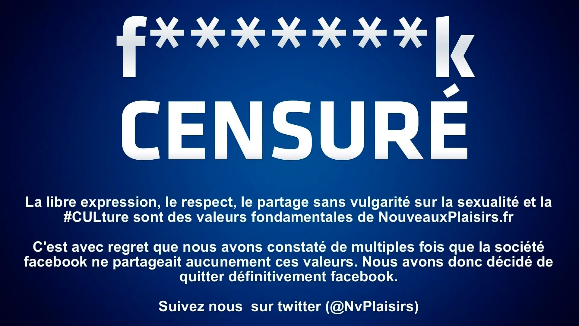Fuck facebook, sa censure et sa vision obscurantiste du corps !