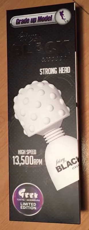 Boîte du vibromasseur Fairy Black Exceed, design noir et blanc