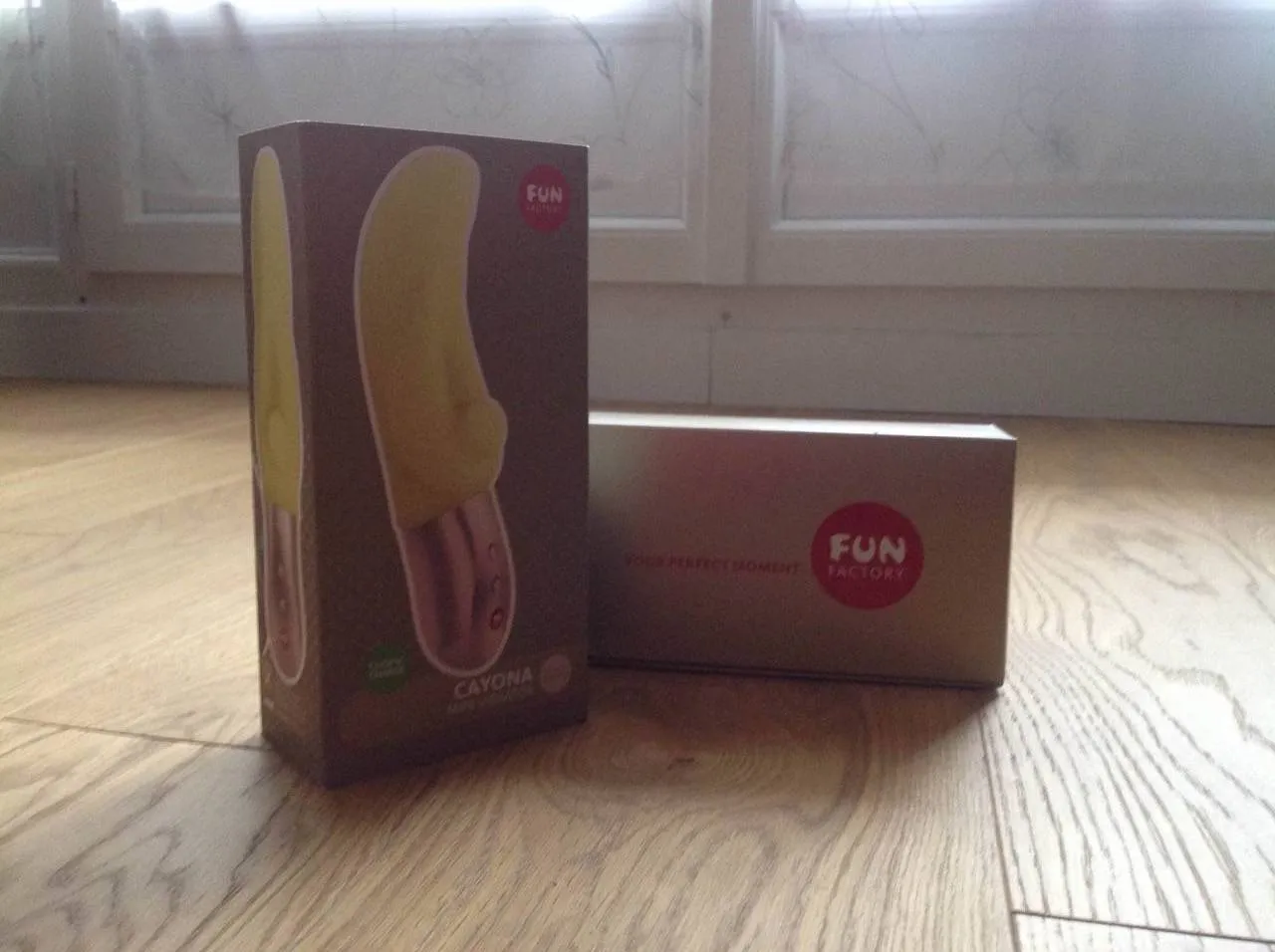 Vibromasseur Fun Factory Cayona dans son emballage avec accessoires