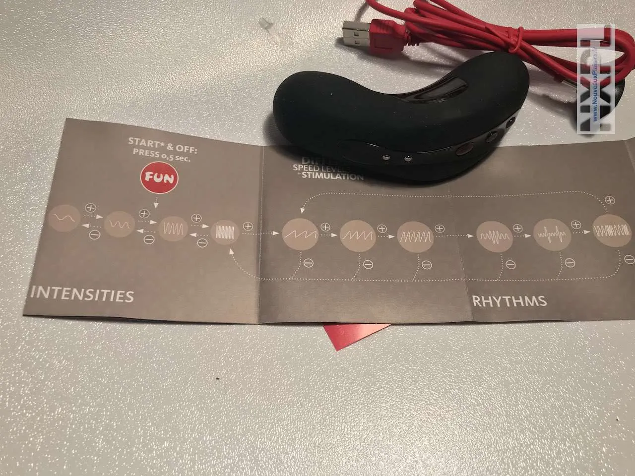 Schéma explicatif des différents modes de vibrations du Fun Factory Laya 2