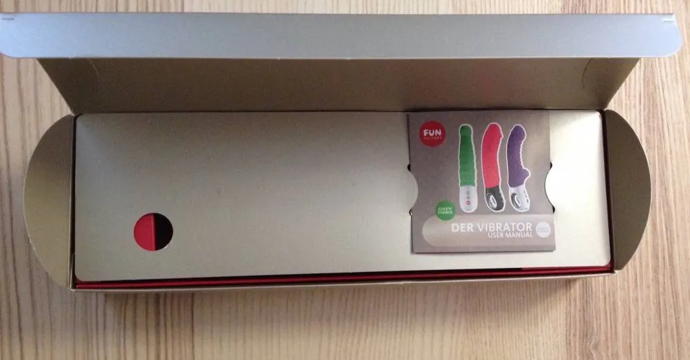 Boîte du Fun Factory Moody G5 ouverte sur le manuel d'utilisation