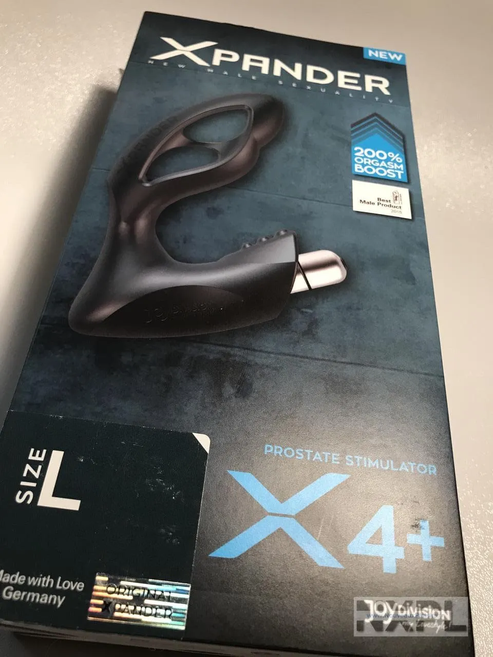 Boîte du masseur prostatique Joy Division XPander 4+