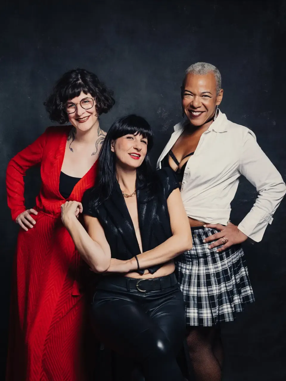 Les autrices du livre KiNK, Stella Polaris, Axelle De Sade et Meta
Tshiteya