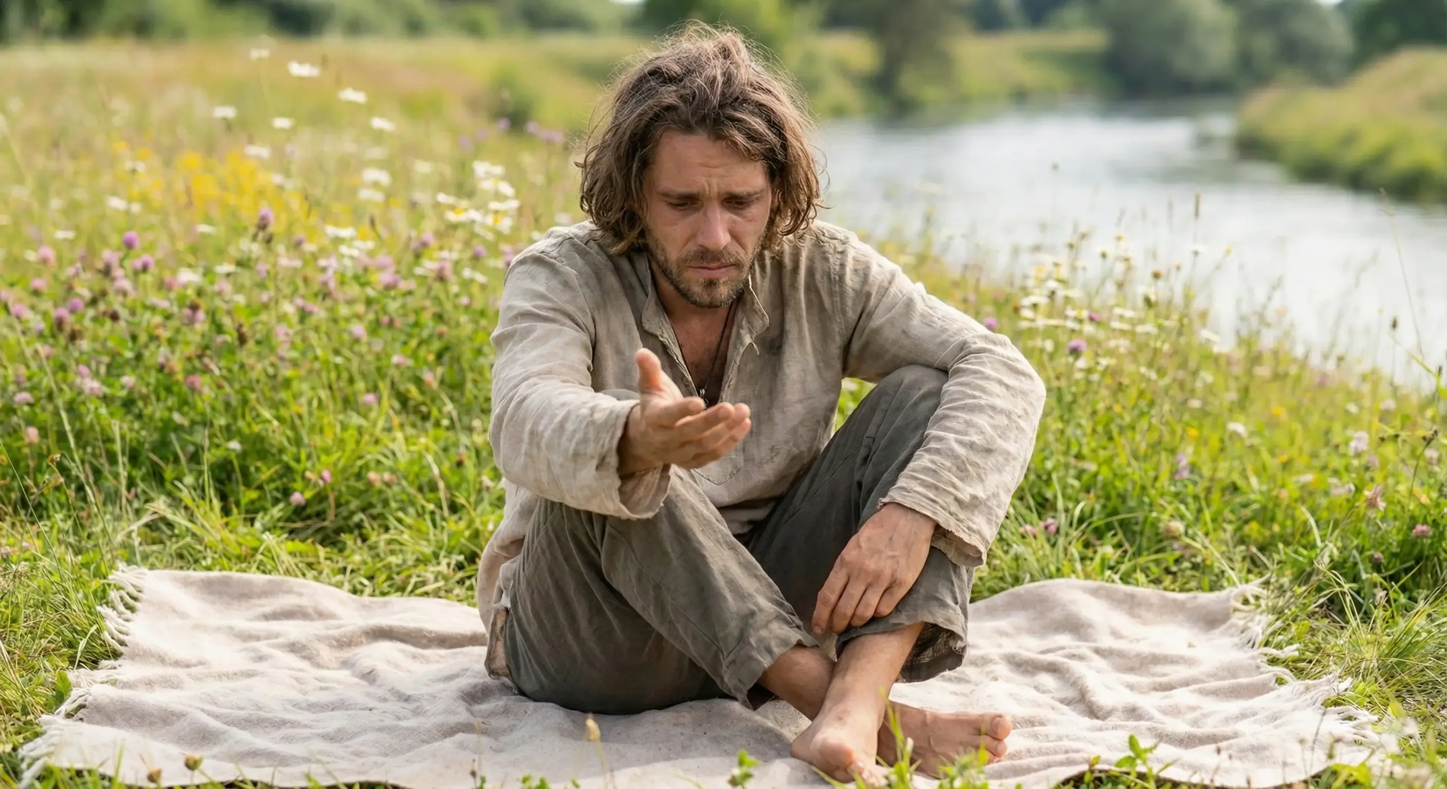 Photo d'un homme seul et triste en posture de supplique, illustrant la frustration du 'mendiant' qui freine son propre épanouissement sexuel masculin.