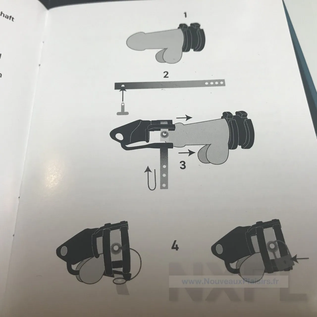 Schéma explicatif de la cage de chasteté Lock A Willy