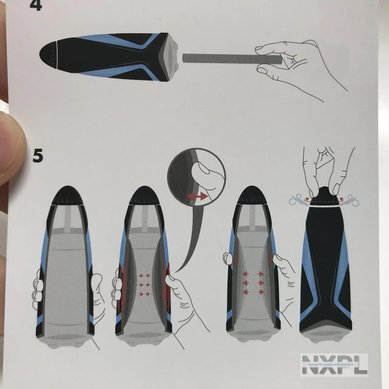 Mode d'emploi illustré pour le gonflage du Satisfyer Men