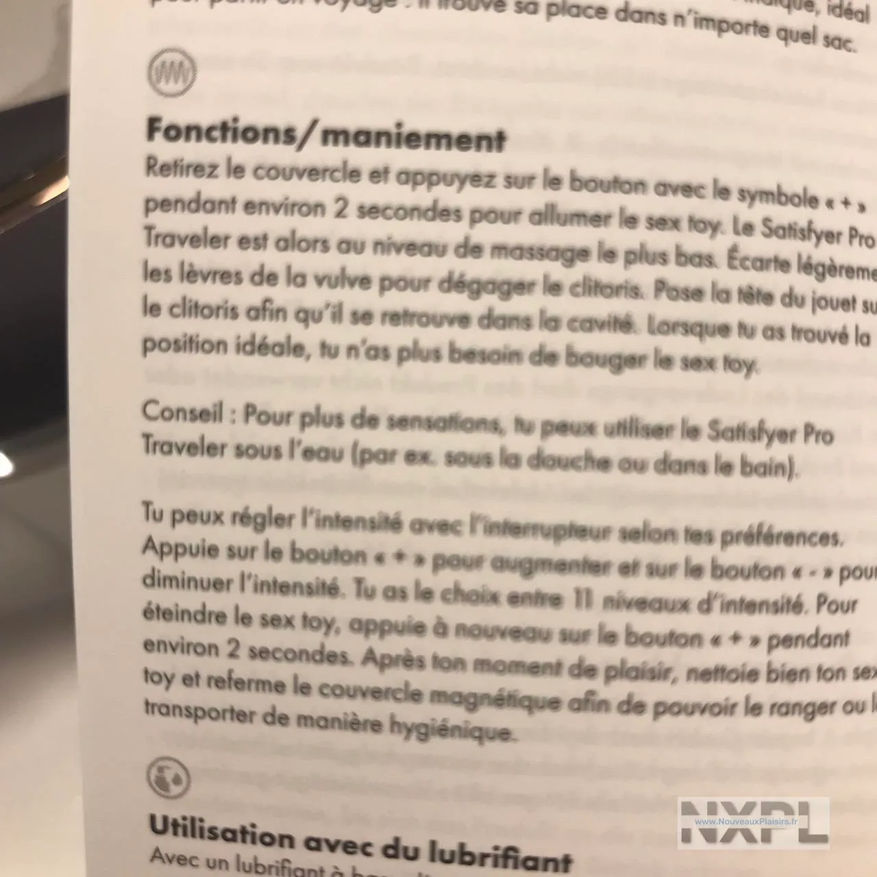 Détail de l'embout de stimulation