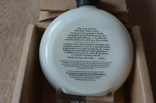 Flacon transparent de peinture corporelle Shunga Vanille Chocolat