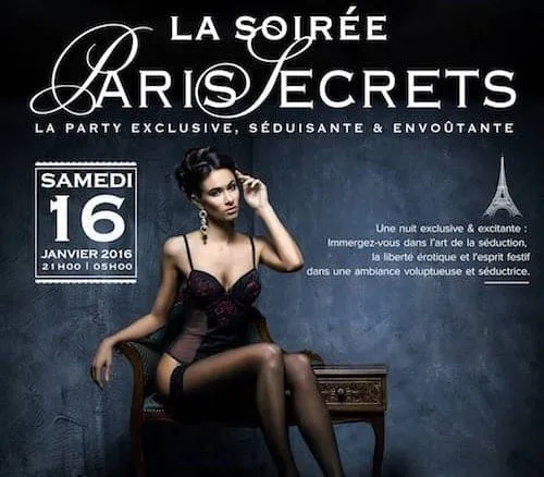 Soirée libertine Paris Secret du samedi 16 Janv 2016