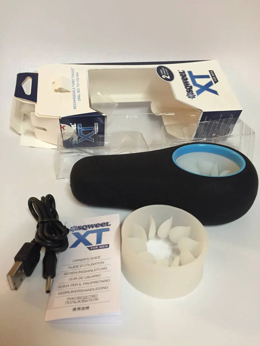 Contenu complet du pack Sqweel XT incluant l'appareil et ses accessoires de recharge