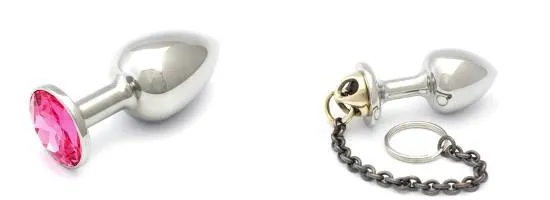 Modèles de bijoux anaux Rosebud, version Crystal et version Keyring avec chainette